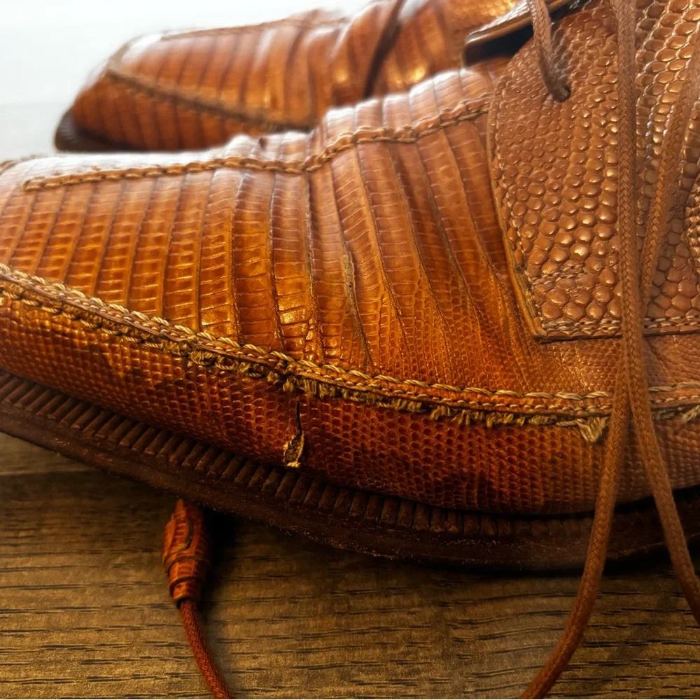 Mezlan Brown Textured Leather Oxfords office dress shoes men’s size 12 business - Picture 12 of 13